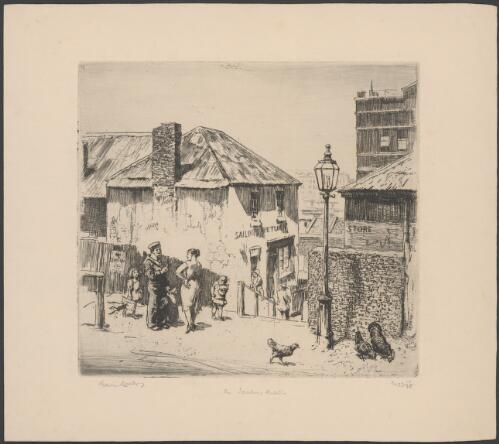 The Sailors' Return Hotel, from the rear, Sydney, 1925 [picture] / Lionel Lindsay
