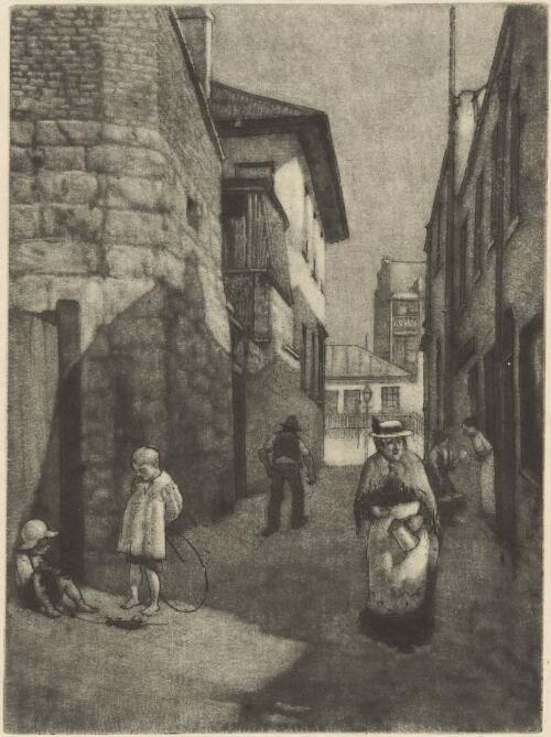 Whalers' Arms, Maori Lane, The Rocks, Sydney, 1912 [picture] / Lionel Lindsay