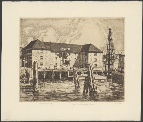 Old commissariat free stores, Circular Quay, Sydney, 1912, 2 [picture] / Lionel Lindsay