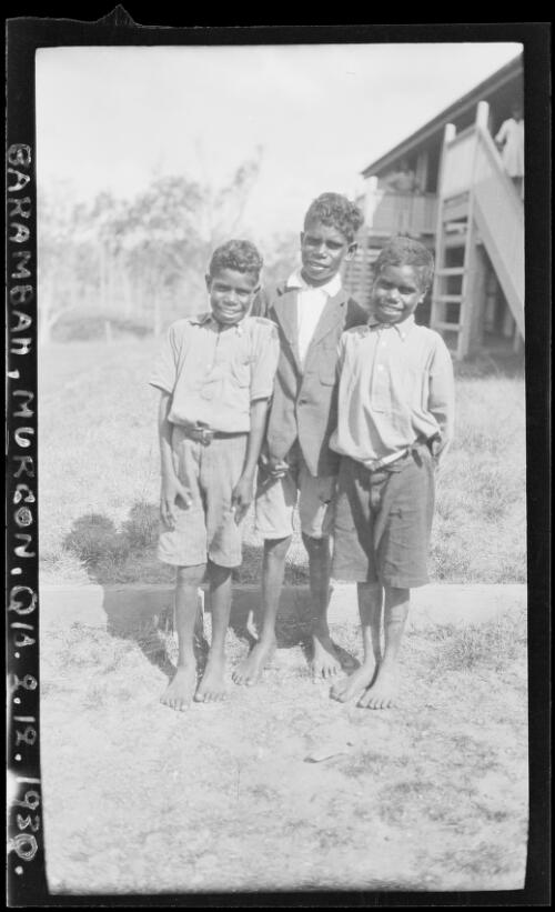 Three Aboriginal boys at Barambah, Queensland, 2 December 1930