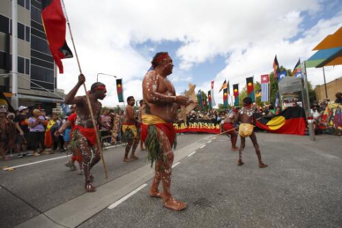 Aboriginal dance in Childers Street, Civic, Australian Capital Territory, 2012 [picture] / Loui Seselja