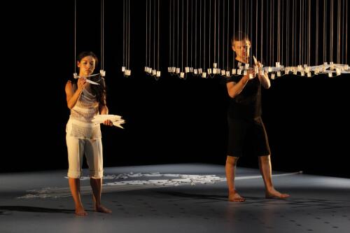 Chunky Move's performance of Connected with Marnie Palomares and Alisdair Macindoe, Malthouse Theatre, Melbourne, 2011, 1 [picture] / Jeff Busby