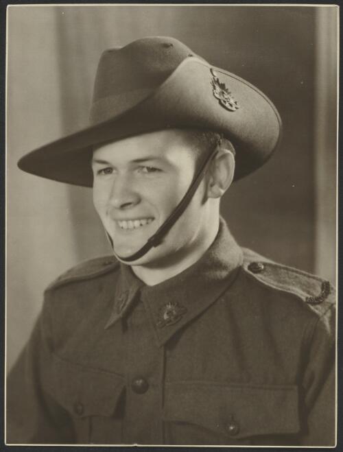 Private Daryl Dwyer in Army uniform, ca. 1942 [picture]