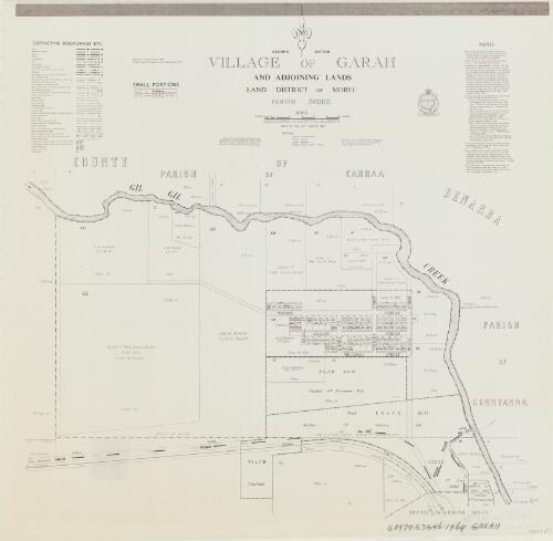 Village of Garah and adjoining lands [cartographic material] : Land District of Moree, Boomi Shire / compiled, drawn & printed at the Department of Lands, Sydney, N.S.W