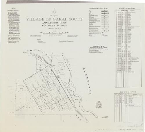Village of Garah South and suburban lands [cartographic material] : Land District of Moree, Boomi Shire / compiled, drawn & printed at the Department of Lands, Sydney, N.S.W