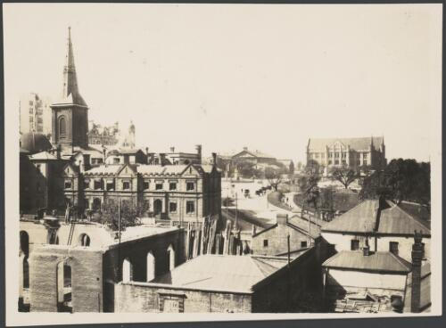 View of Supreme Court House and St. James' Church with the Land Titles Office building in the distance, Sydney, 18 August 1922 [picture]