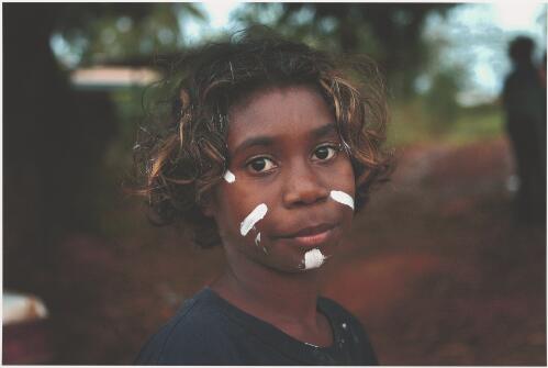 Young girl getting ready for a Shake leg dancing night at the community hall, Lockhart River, Queensland, 2005 / Helga Leunig