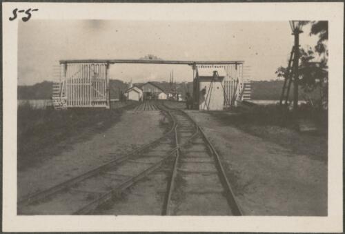 Rail for trucks carrying copra to the wharf, Rabaul, New Britain Island, Papua New Guinea, approximately 1916