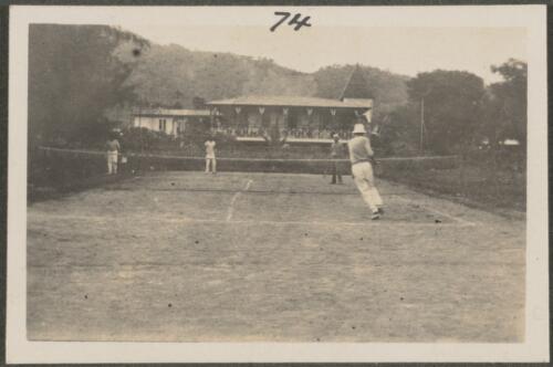 Tennis courts and clubhouse, Rabaul, New Britain Island, Papua New Guinea, approximately 1916