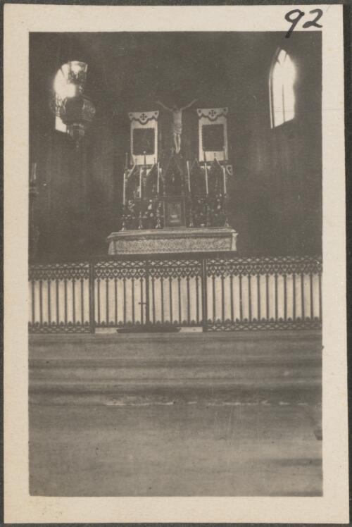 Interior of church, Vavalo?, New Britain Island, Papua New Guinea, approximately 1916