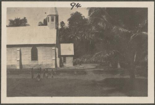 Stone mission church, New Britain Island, Papua New Guinea, probably 1916