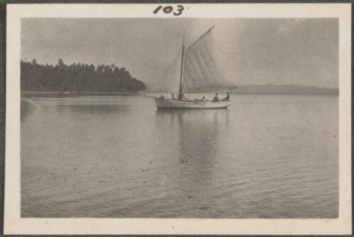 Sailing boat, New Britain?, Papua New Guinea, approximately 1916