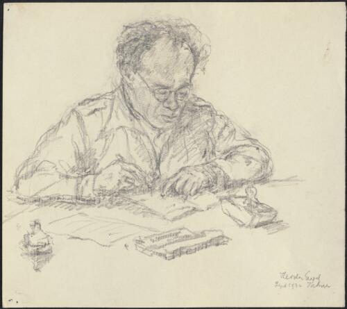 Study of Professor Meyer, a Dunera boy at Tatura, Victoria, 1942  / Theodor Engel