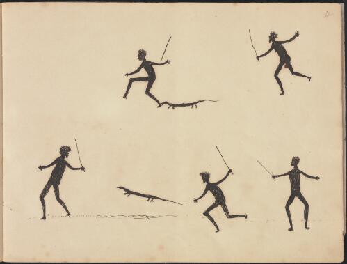 Aboriginal men hunting goanna, Wahgunyah Region, Victoria, 1881 / Tommy McRae