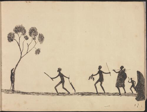 Aboriginal family hunting goanna, Wahgunyah Region, Victoria, 1881 / Tommy McRae