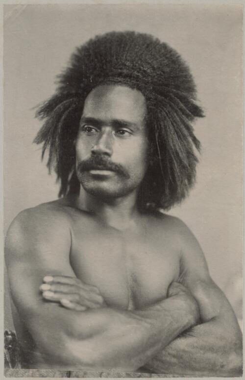 Portrait of a Fijian man, Fiji, approximately 1895, 2