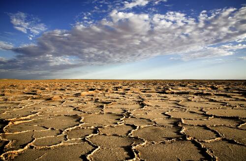 Mud flats and clouds at Lake Eyre South, South Australia, 2008 / Trevern Dawes