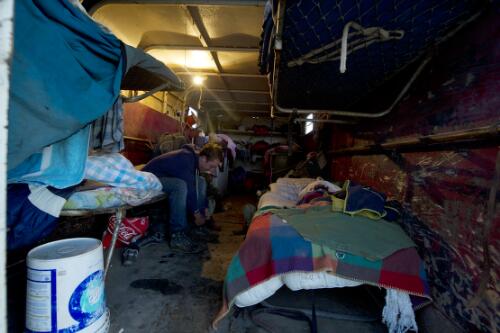Living quarters of drovers in the back of a truck, Ilfracombe, Central Queensland, May 2013 / Darren Clark