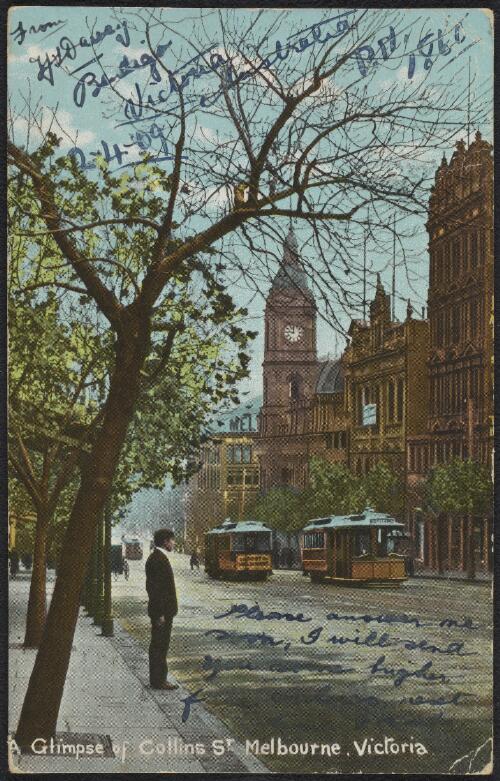 Cable trams in Collins Street, Melbourne, approximately 1890