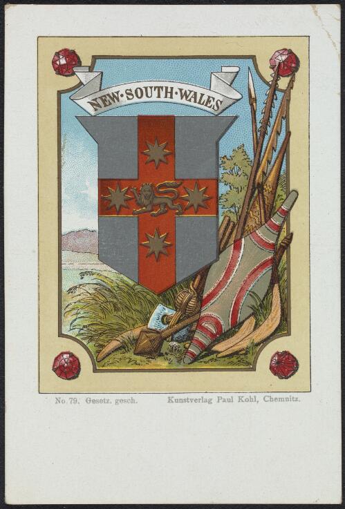 New South Wales coat of arms and Aboriginal weapons
