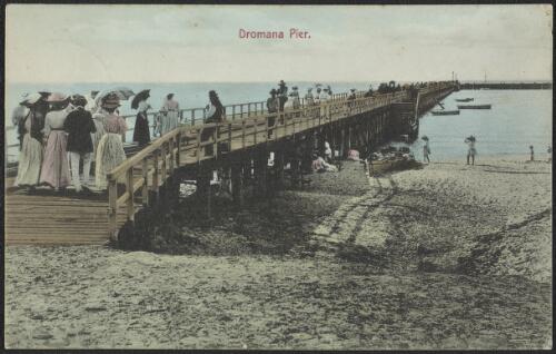 Ladies promenading on the pier at Dromana, Victoria