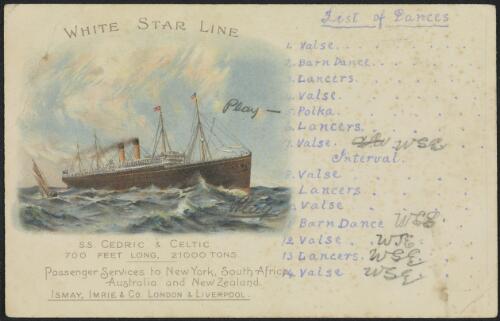 White Star Line's S.S. Cedric and Celtic ocean liner
