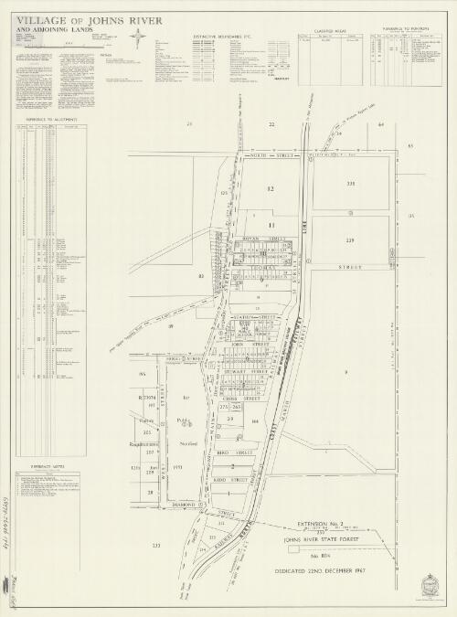 Village of Johns River and adjoining lands [cartographic material] : Parish - Stewart, County - Macquarie, Land District - Taree, Shire - Manning : within Division - Eastern, N.S.W