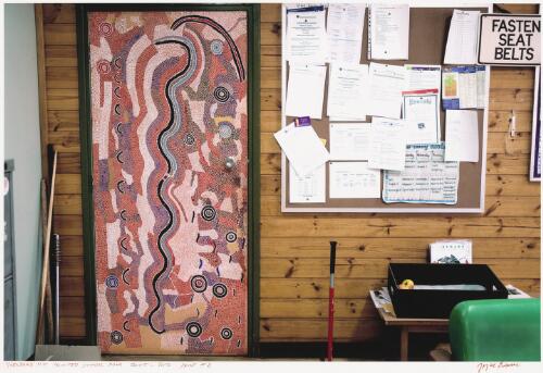 Aboriginal art painted on a school door at Yuendumu, Northern Territory / Joyce Evans