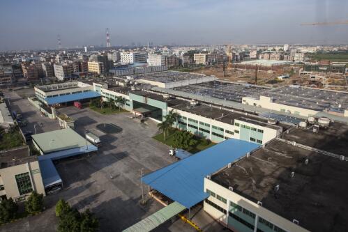 Aerial view of the 1010 Printing Group factory, Guang Dong Province, China, July 2013 / Louise Whelan