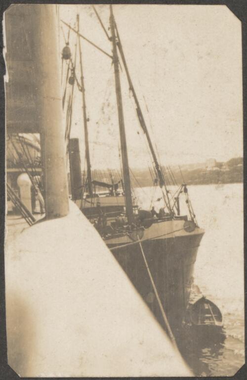 A boat docked at port of Sydney, approximately 1914 / Carl Schiesser