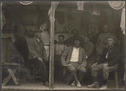 Internees outside huts at Holsworthy Internment Camp, near Liverpool, New South Wales, approximately 1916 / Carl Schiesser