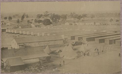 Buildings and tents at the internment camp at Holsworthy, New South Wales, 1918 or 1919