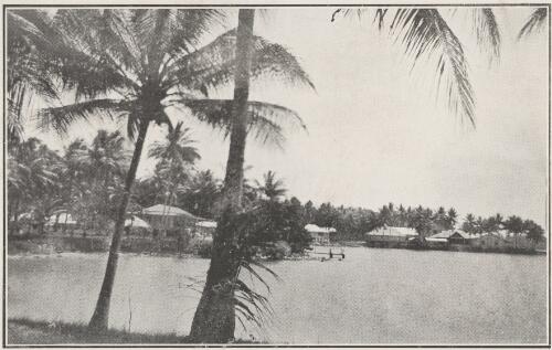 View across bay of houses in Rabaul, New Guinea