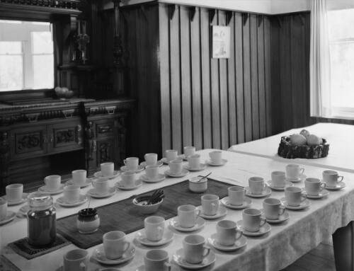 Table set for morning tea for guest, Tarrawarra Abbey, Yarra Glen, Victoria, April 2013 / David Roberts