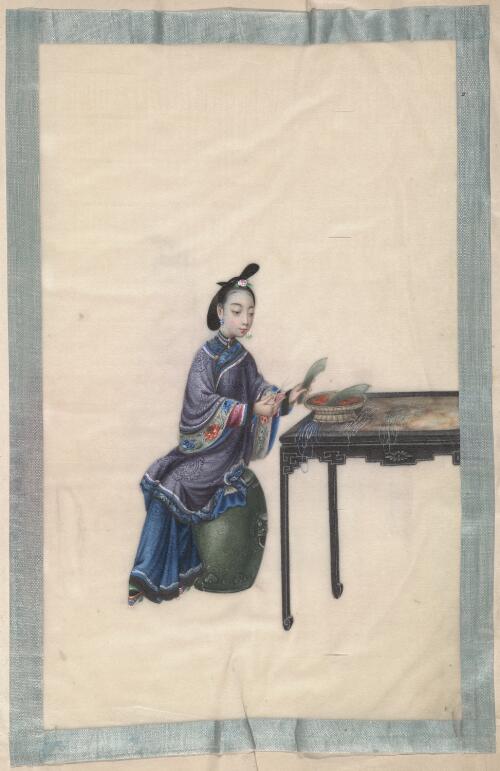[Fang zhi yu zhen xian. Jian yang = Women engaged in spinning and needlework. Making samples]