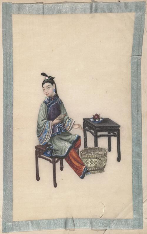[Fang zhi yu zhen xian. Chan xian = Women engaged in spinning and needlework. Winding threads]