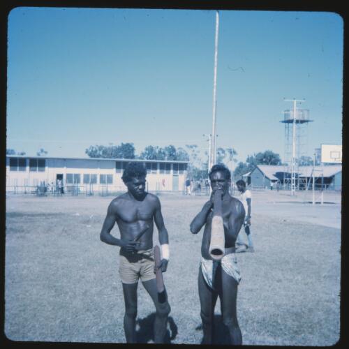 Two Aboriginal Australian dancers, Bamyili, Northern Territory, 1972