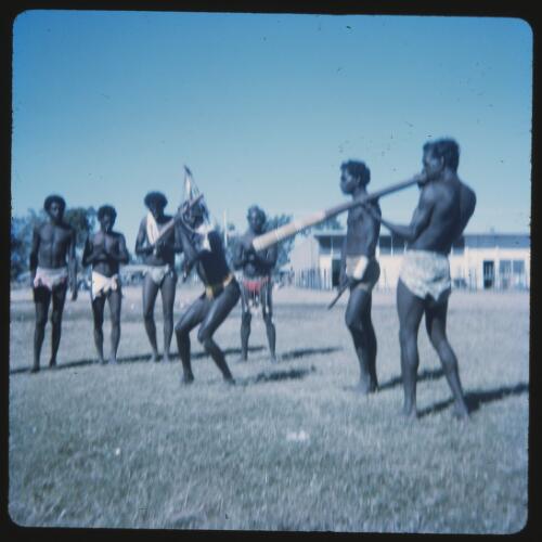 Aboriginal Australian dancers performing, Bamyili, Northern Territory, 1972