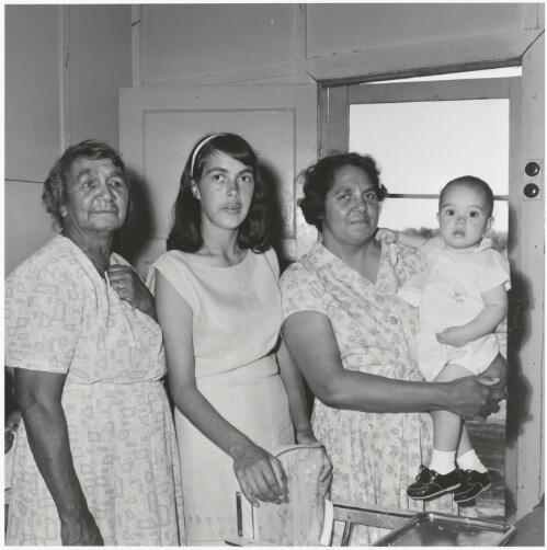 Auntie Grace Morgan, Diane Morgan, Jean Morgan and Douglas Gordon, Brewarrina, New South Wales, 1966 / Mervyn Bishop
