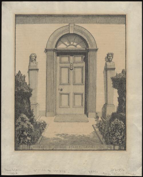 Doorway in George Street, Launceston, Tas. [picture] / Hardy Wilson