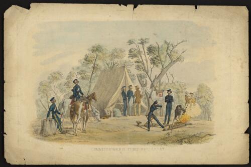 Commissioner's tent, Ballarat, Victoria, 1854 [picture]/ T. Ham engr