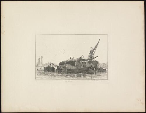 Hay boats on the Thames River [picture] / drawn & etched Edwd. Wm. Cooke