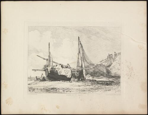 Lugger on the beach at Brighton, England, 1829 [picture] / drawn & etched by E.W. Cooke