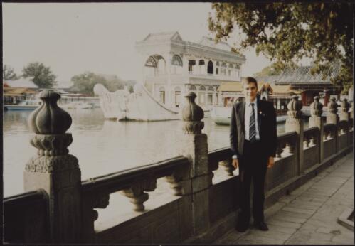 Andrew Gosling chief librarian at the National Library of Australia, at Summer Palace, Beijing, October 1987