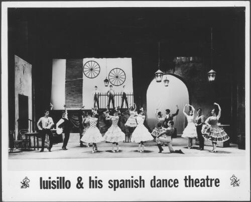 Dancers in a scene from the flamenco ballet Botteleria de los Faroles in the J.C. Williamson presentation of Luisillo and his Spanish Dance Theatre, 1962] [picture]