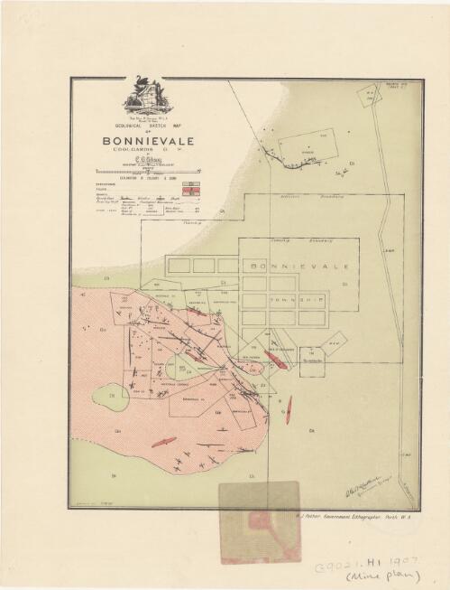 Geological sketch map of Bonnievale Coolgardie G.F. [cartographic material] / by C.G. Gibson