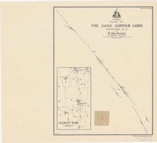 Plan of the Cane Copper Lode, Ashburton G.F. [cartographic material] / by A. Gibb Maitland