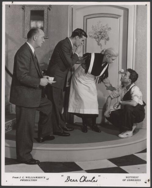 Alexander Archdale, Richard Meikle, June Brown and Michael Plant from the J.C. Williamson production of Dear Charles, 1954 [picture] / Allan Studios, Collingwood
