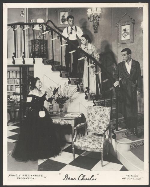 Sophie Stewart, Michael Plant, Fenella Maguire and Tony Thornton from the J.C. Williamson production of Dear Charles, 1954 [picture]