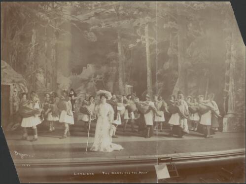 Unidentified actress and chorus in Zanzibar [musical number] in the New York production of The medal and the maid, act 2, a wild territory in the island of Karagovina, 1904 [2] [picture] / Byron